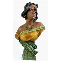 Late 19th C. chalkware bust of Herodia