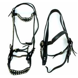 Collection of 2 leather headstalls