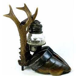 Terrific Victorian inkwell with hoof base