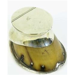 Late Victorian horse hoof inkwell