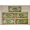 Image 2 : 5 BANK OF JAMAICA $2 BILLS