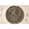 Image 2 : 1948 SWEDEN SILVER 50 ORE BRILLIANT UNC COIN