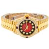 Image 3 : Rolex Ladies 18K Yellow Gold Diamond Lugs Red Vignette And Ruby President Wristw