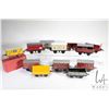 Image 1 : Twelve vintage Hornby O gauge train cars including Palethorpe Royal Cambridge, boxed No. O Banana Va