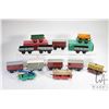 Image 1 : Thirteen vintage Hornaby O gauge train cars including a No. 1 Rotary Tipping wagon with original box