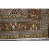 Image 2 : 100% Iranian wool carpet "Ardedil" with overall gold colour, center medallion and highlights of blue