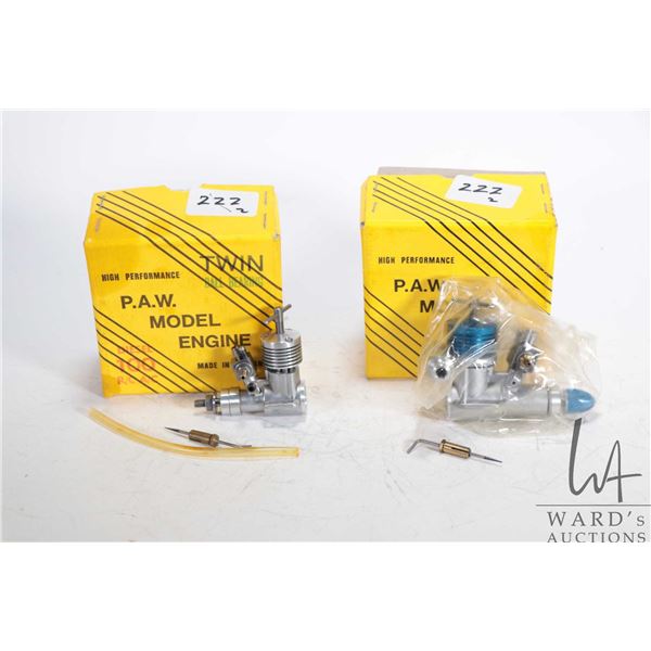 Two P.A.W. high performance model engines including Diesel 100 RC and a ...