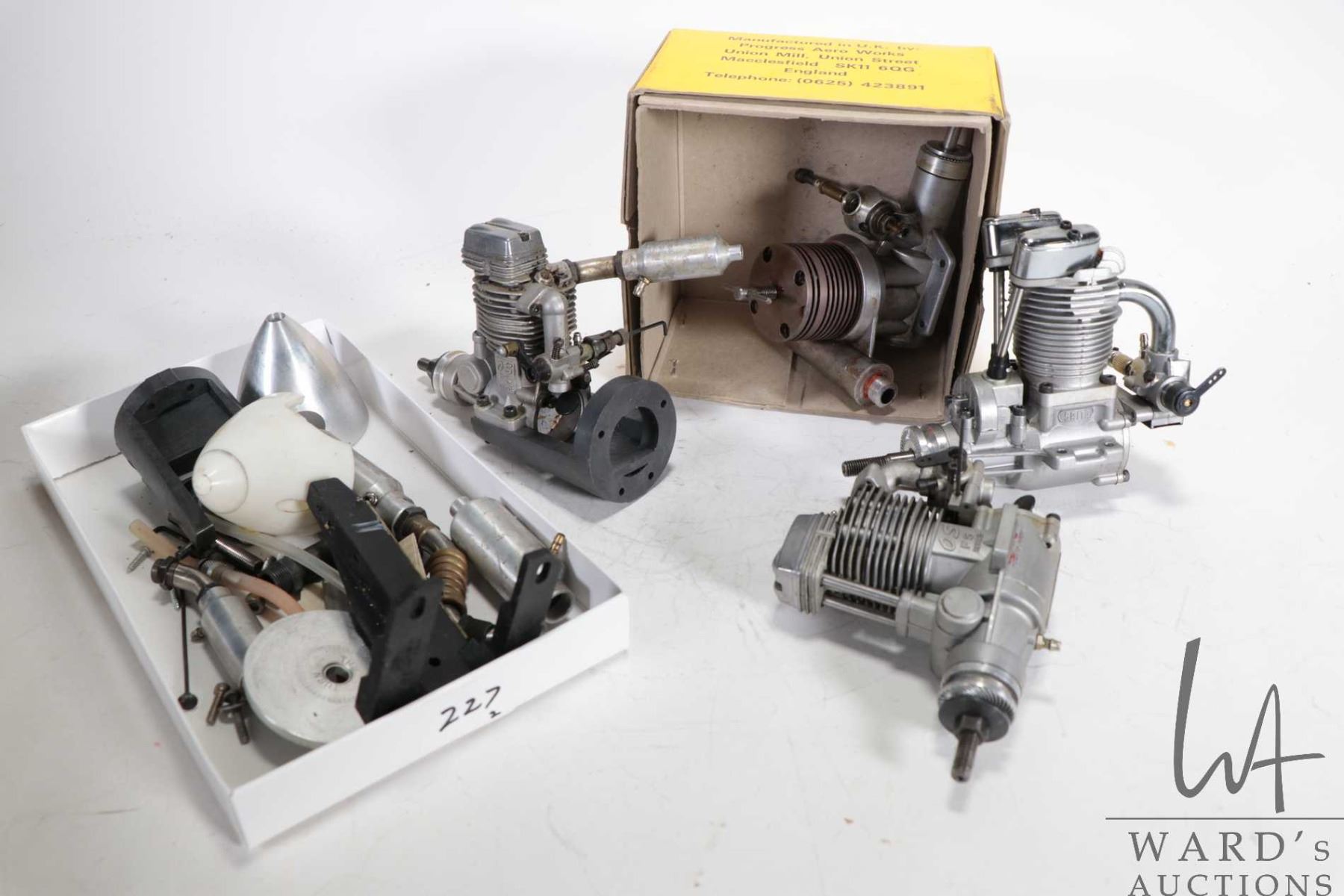 Used Jet Engine Four used aircraft engines with assorted parts, all not tested