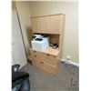 Image 2 : Executive work station with hutch and 4 drawer cabinet with hutch Note: Items located at Associated 