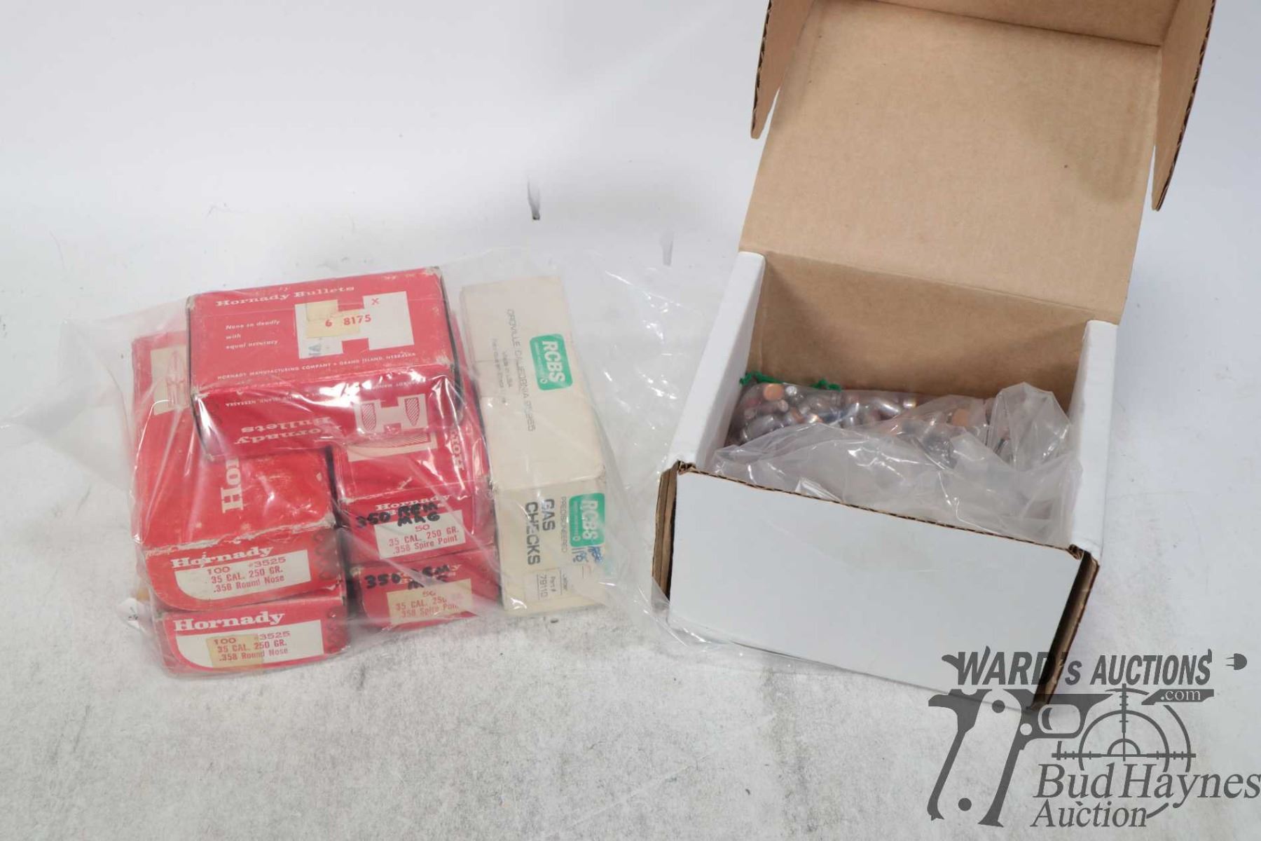 Count Boxes Two 100 count boxes of Hornady .35 CAL 250 GR bullets, three 50 count ...