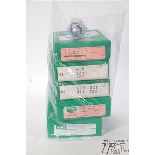 Five RCBS accessory kits including .452, .454 and .457 sizing dies, .309, .311, .321 and .358 sizing