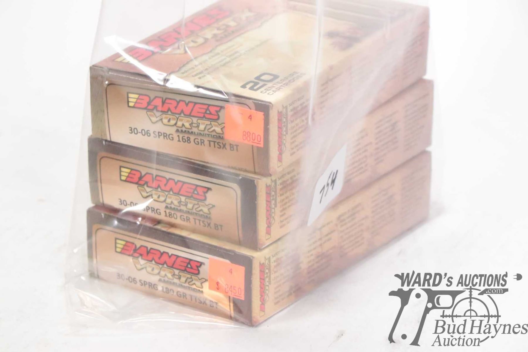 Barnes Vortex Expanded Three full 20 count boxes of Barnes Vor-tx 30-06 Sprg, 168 grain TTSX BT