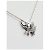 Image 2 : NEW STERLING SILVER DIAMOND "ELEPHANT" PENDANT WITH STERLING SILVER CHAIN, 23 DIAMONDS (0.10CTS), W/