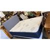 Image 1 : DOUBLE SIZE KINGSDOWN MATTRESS WITH BOX SPRING, FABRIC HEADBOARD AND ROLLER FRAME