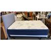 Image 3 : DOUBLE SIZE KINGSDOWN MATTRESS WITH BOX SPRING, FABRIC HEADBOARD AND ROLLER FRAME