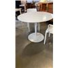 Image 2 : CRATE AND BARREL ROUND WHITE DINING TABLE WITH 2 SCAB DESIGN ITALY CHAIRS