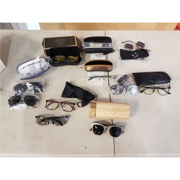 BOX OF SUNGLASSES AND GLASSES