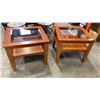 Image 1 : PAIR OF GLASSTOP ENDTABLES