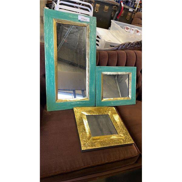 3 FRAMED MIRRORS