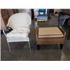 Image 1 : WICKER BENCH AND WICKER AND METAL CHAIR