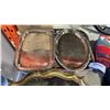 Image 3 : LOT OF LINENS, HAND STITCHED ITEMS, SILVER PLATE TRAYS AND PAINTED TRAY
