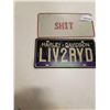 Image 3 : HARLEY DAVIDSON LICENSE PLATE AND CURSE WORD LICENSE PLATE