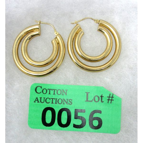 Pair of 14 KT Yellow Gold Hoop Earrings