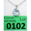 Image 1 : 5.3 CT Blue Topaz & Diamond Sterling  Silver Pendant 