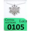 Image 1 : Sterling Silver Diamond Snowflake Necklace