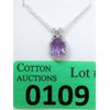 Image 1 : Amethyst & Diamond Sterling Silver Pendant