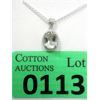 Image 1 : Green Amethyst & Diamond Sterling Silver Pendant