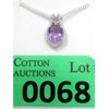 Image 1 : Purple Amethyst & Diamond Sterling Silver Pendant