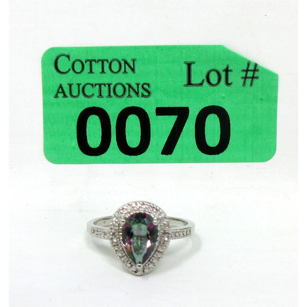 Mystic Topaz & Diamond Sterling Silver Dinner Ring