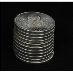 1977 Mexico Silver 100 Pesos Scarce Early Variety Unsearched Stack of 10 Mostly BU 6.2 Ounces Silver
