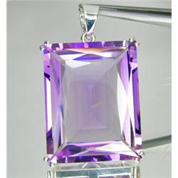 128.20ct  Sterling Emerald Pendant Purple Amethyst Flawless Appraisal Est. $1395 (JEW-1363)