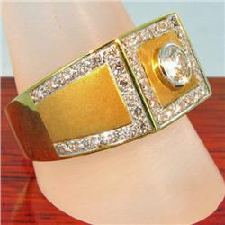 18k Solid Yellow Gold Mens 1.5ct Diamond  Ring 11.5 grams (JEW-1426)