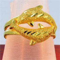 23k Solid Yellow Gold Dolphin Ring 3.8 grams (JEW-1431)