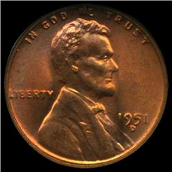 1951D Lincoln Cent Coin GEM Graded MS68 RED (COI-3754)