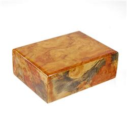 Solid Burl Box Handmade Rare Afzelia Wood (DEC-133)