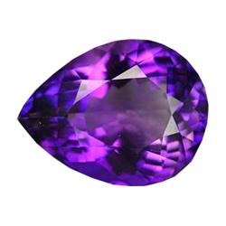 15.65ct Pear Cut AAA Purple Amethyst Brazil Best Color (GEM-16690)