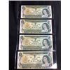 Image 1 : 4X SEQUENTIAL CANADIAN $1 BILLS *FK86273[42-45]*