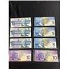 Image 1 : ASSORTED CANADIAN BILLS ($5 & $10) SOME SEQUENTIAL