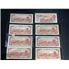 Image 2 : 8 CANADIAN $2 BILLS; 7 1954 AND 1 1974