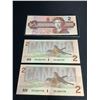 Image 2 : 13 1986 CANADIAN $2 BILLS, SOME SERIAL NUMBERS ARE IN SEQUENTIAL ORDER ALL BEGINNING WITH CBE
