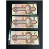 Image 3 : 13 1986 CANADIAN $2 BILLS, SOME SERIAL NUMBERS ARE IN SEQUENTIAL ORDER ALL BEGINNING WITH CBE