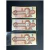 Image 1 : 6 1986 CANADIAN $2 BILLS, SOME SERIAL NUMBERS ARE IN SEQUENTIAL ORDER ALL BEGINNING WITH EGH