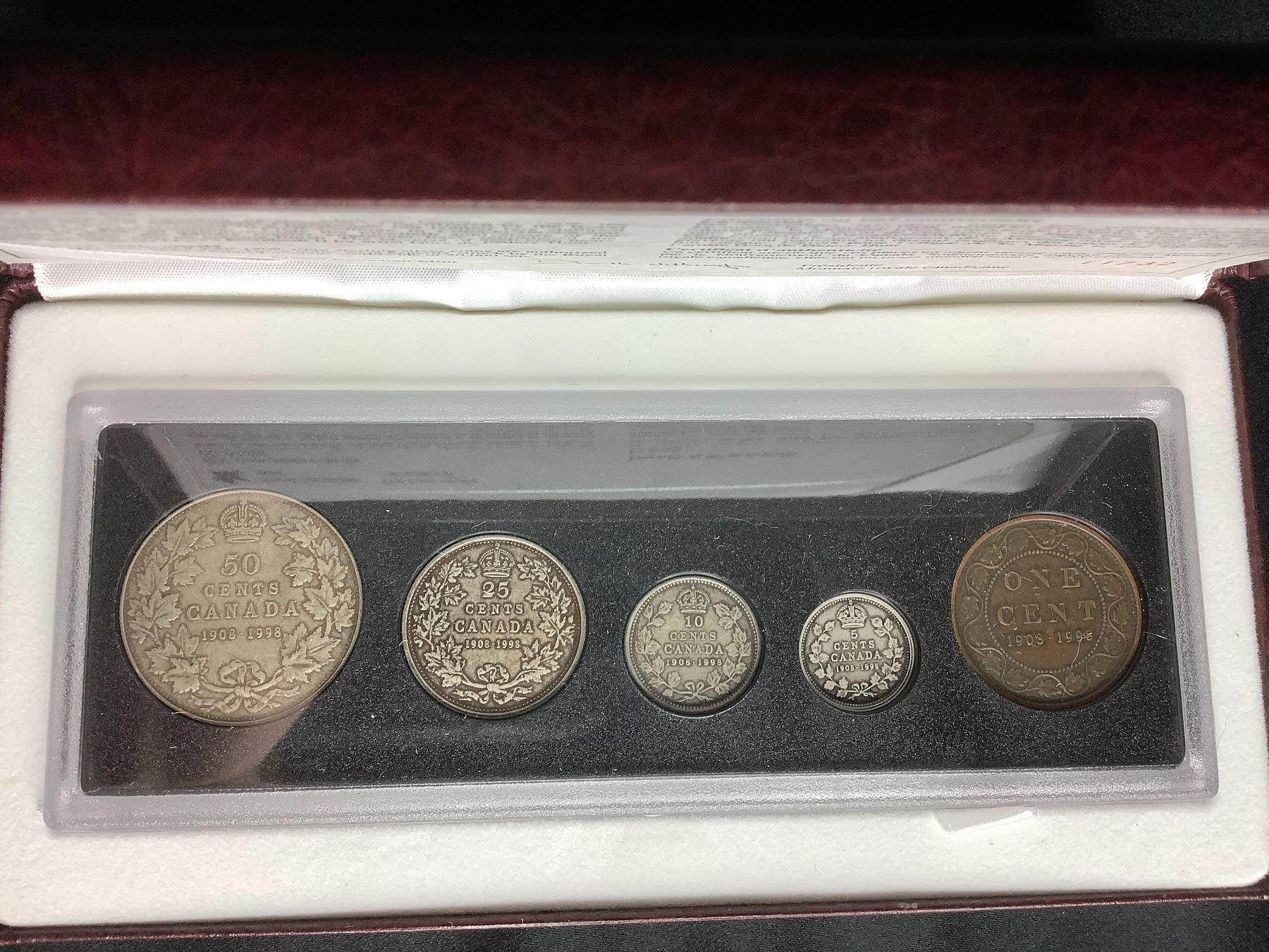 1908 Coin Set ROYAL CANADIAN MINT 90TH ANNIVERSARY COIN SET 1908-1998