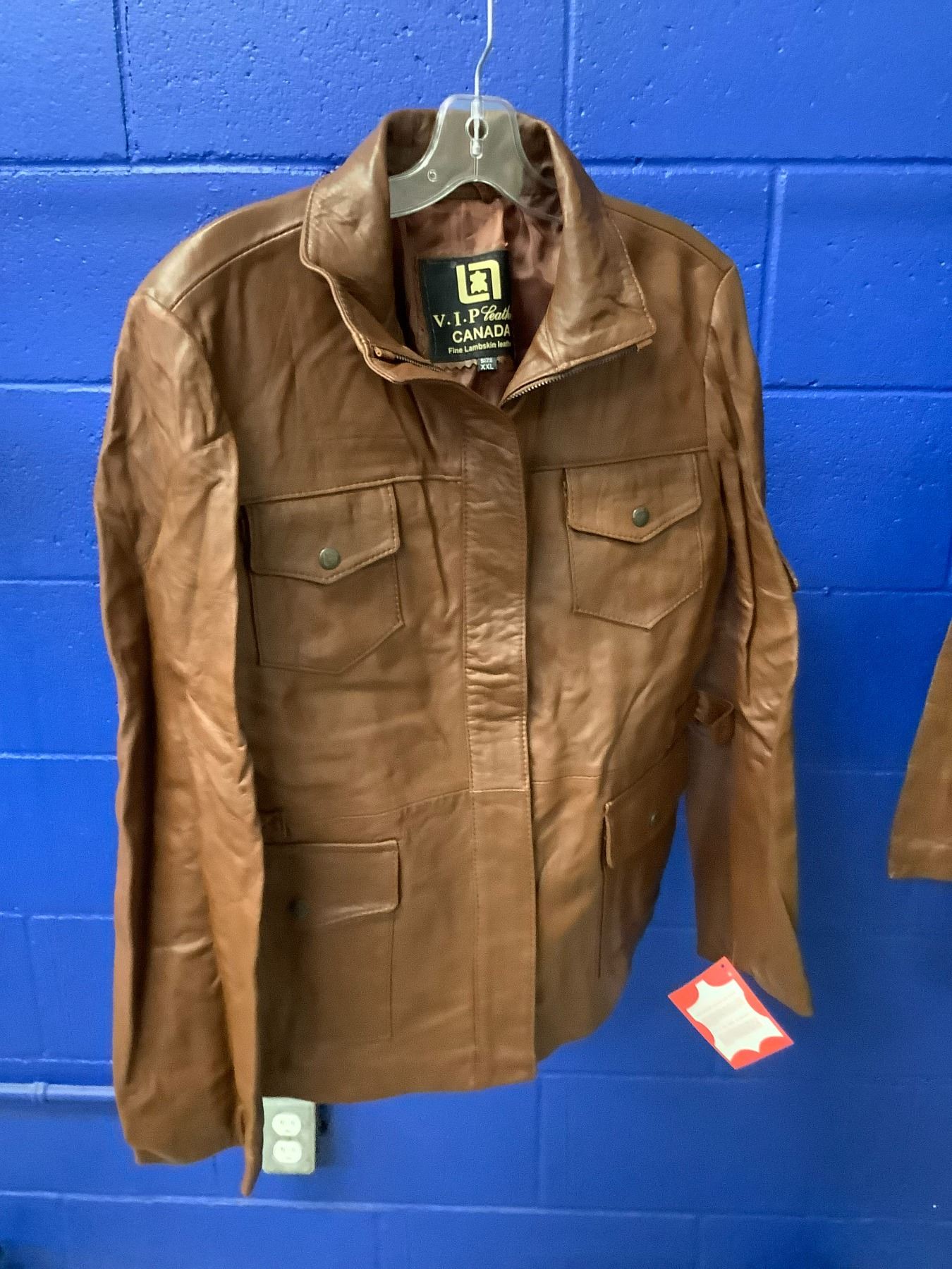 NEW WITH TAGS VIP LEATHERS CANADA FINE LAMBSKIN LEATHER JACKET SIZE XXL ...