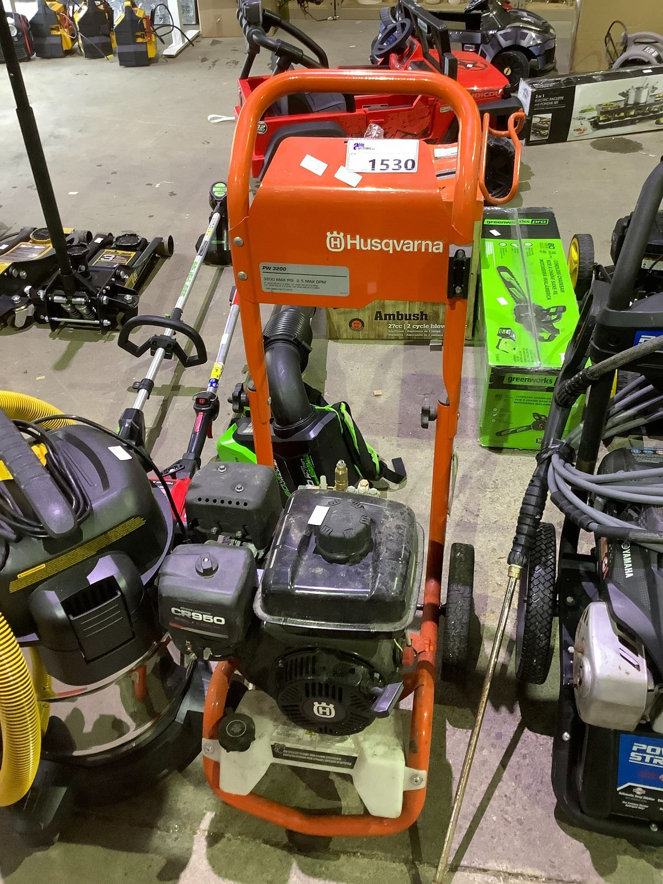 HUSQVARNA PW 3200PSI PRESSURE WASHER WITH BRIGGS & STRATTON MOTOR CR950 ...
