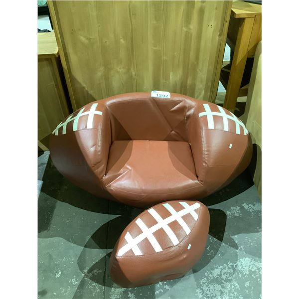 CHILDREN'S FOOTBALL CHAIR WITH OTTOMAN